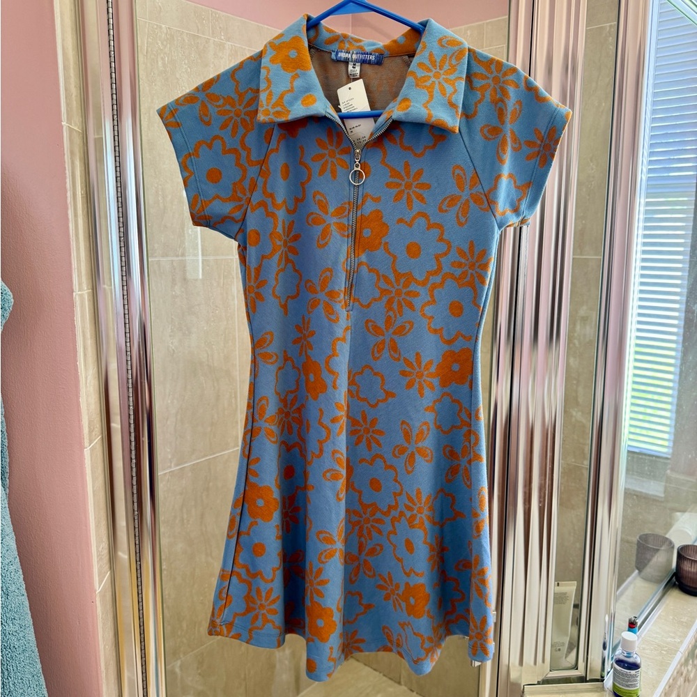 NWT Urban Outfitters Retro Knit Zip Up Mini Dress- Size Medium - Picture 10 of 13